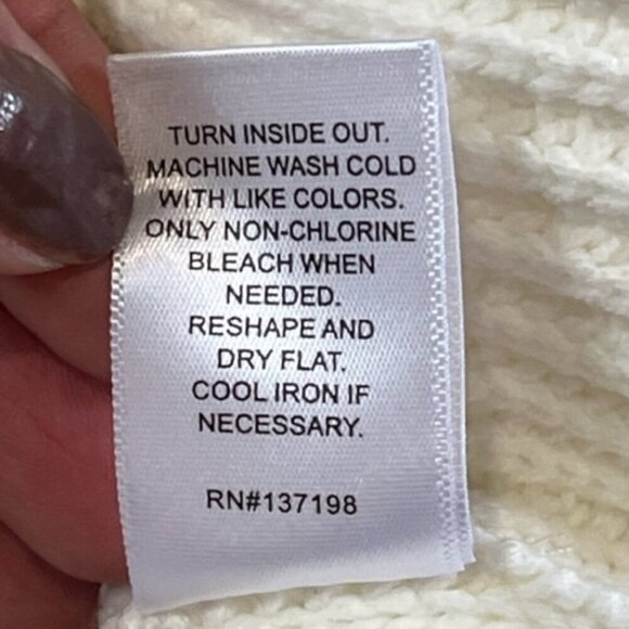 Kerri Rosenthal Anthropology NWT Pullover White Sweater Stitch Smiley Sun Large - Picture 9 of 10